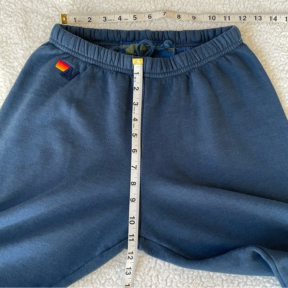 Aviator Nation Navy Blue Women's Rainbow Stitch Sweatpants Joggers 5 stripes Med - Picture 6 of 10